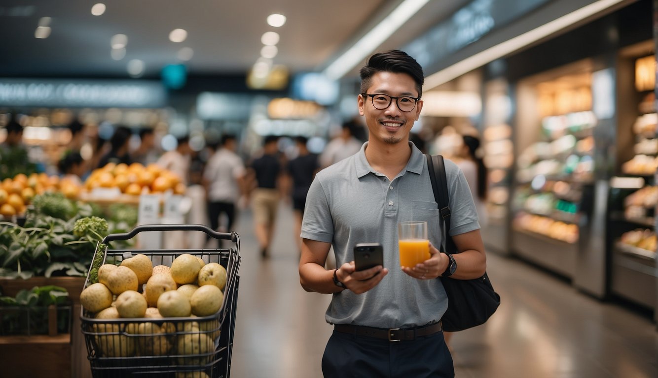 A person in Singapore using BNPL for shopping, weighing the advantages and disadvantages
