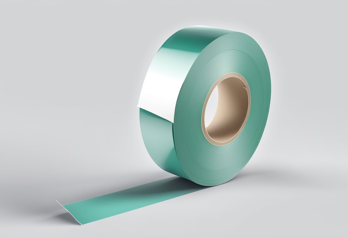 A big roll of double-sided tape sits on a clean, white surface, ready to be used for various projects