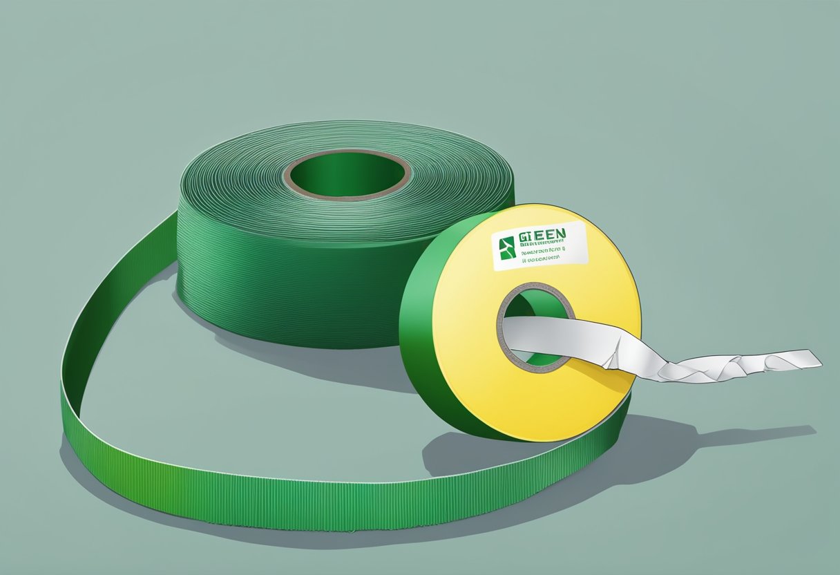 A roll of green electrical insulation tape wrapped around a pet's chewed wire, protecting it from potential harm