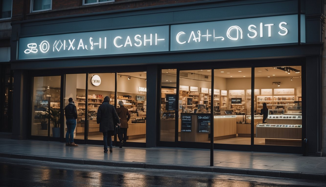 Maxi-Cash's storefront stands tall among other retail shops, its vibrant signage catching the eye of passersby. The store's clean lines and modern design exude a sense of reliability and trustworthiness, beckoning customers to step inside
