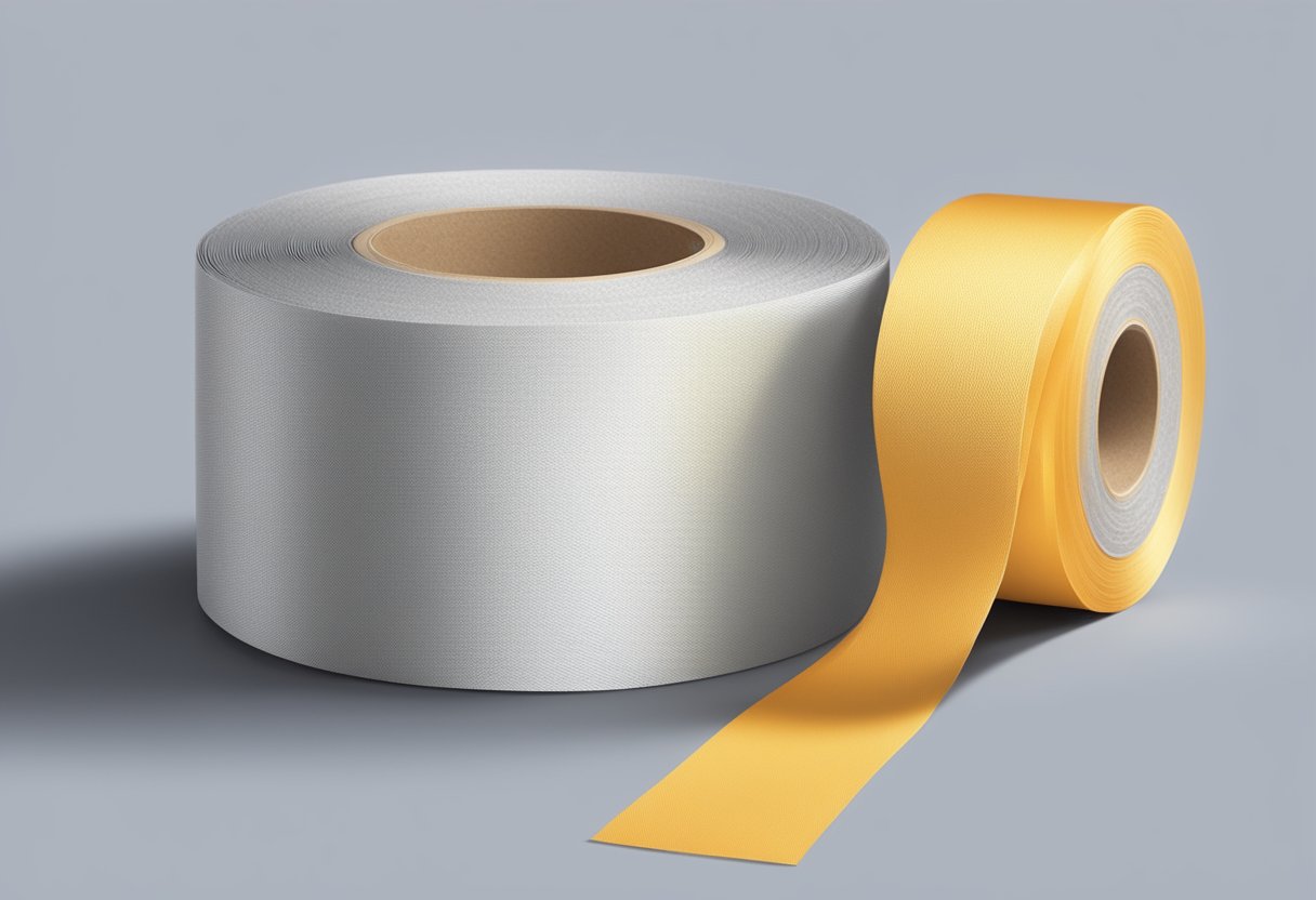 A roll of hot-melt cloth tape unravels, its adhesive side glistening in the light, ready to be applied