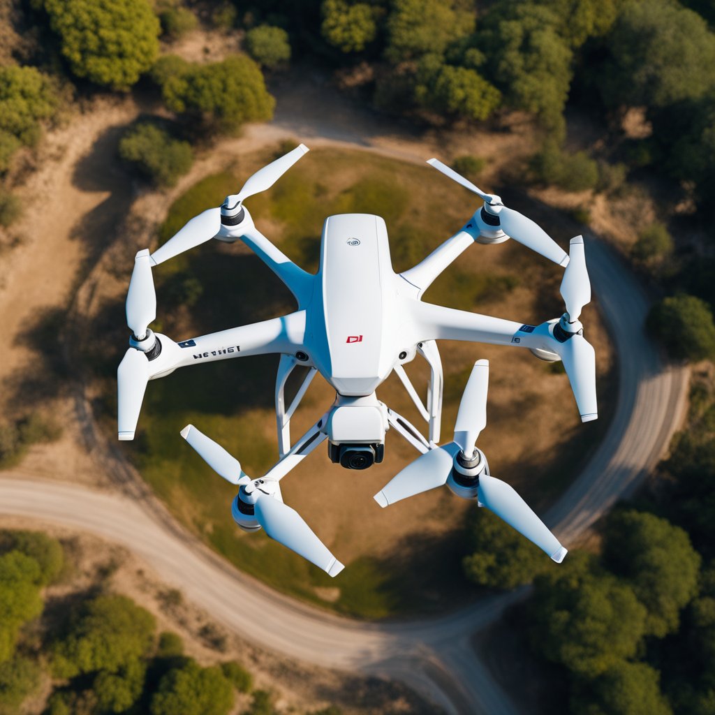 A dji drone camera hovering over Indian landscape, capturing its key features and innovations