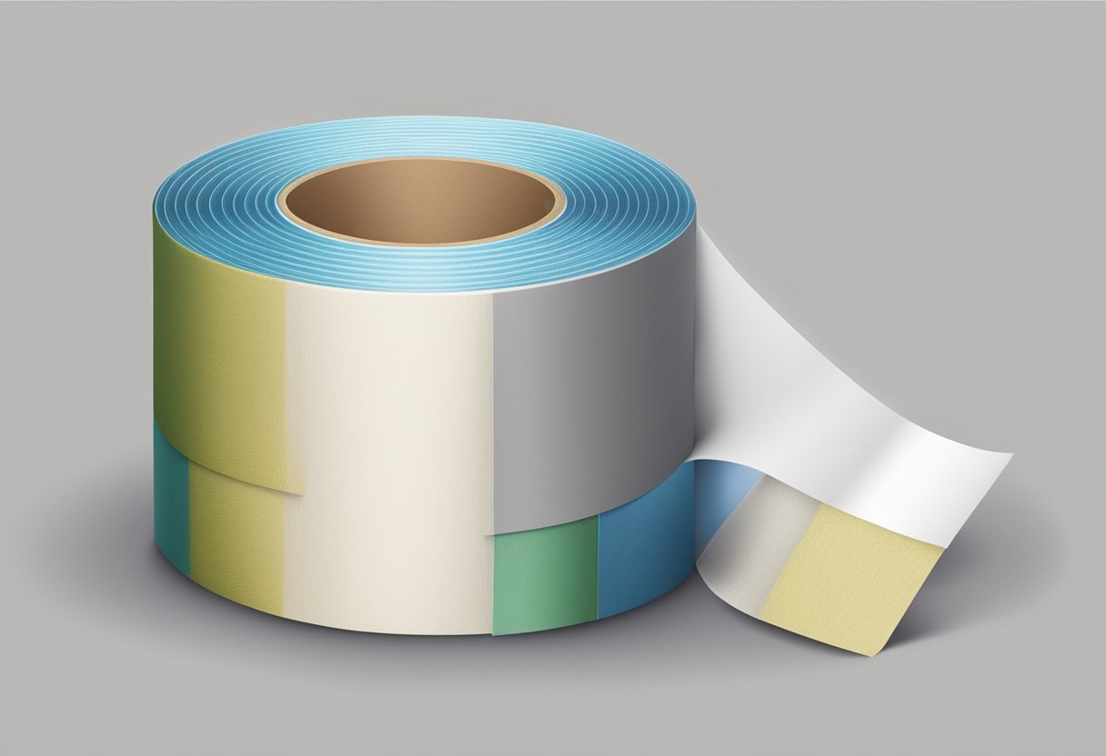 A roll of cloth tape being sealed with adhesive materials