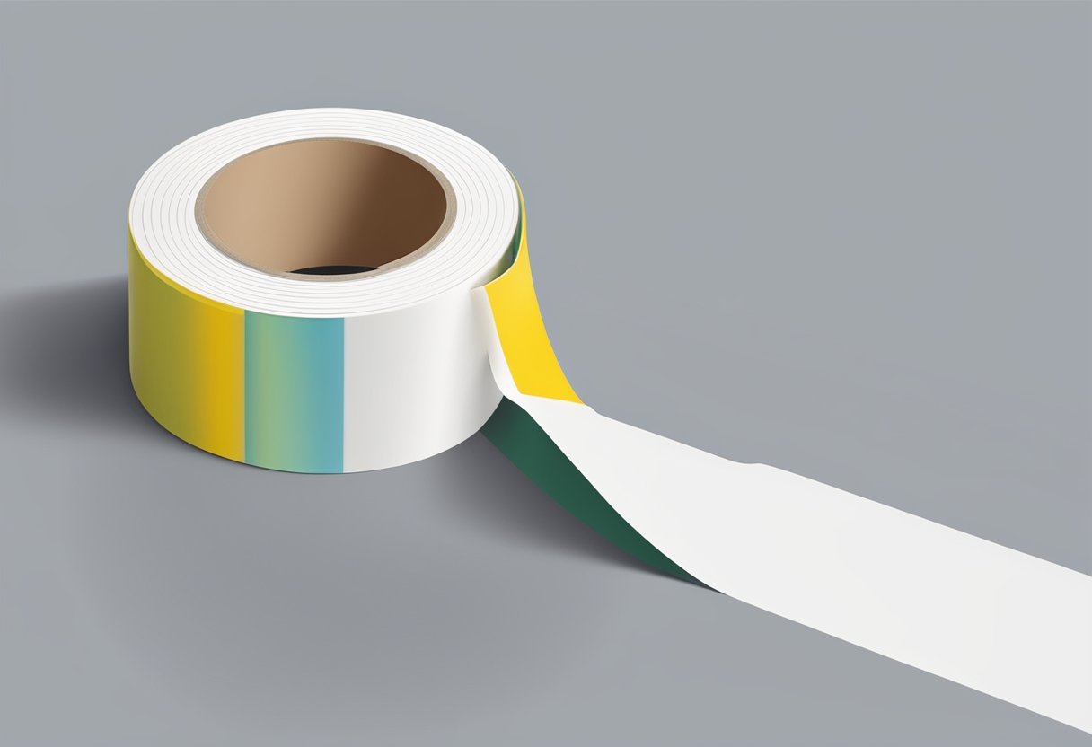 A roll of stripping tape being applied to a surface, creating clean and precise lines for painting or detailing