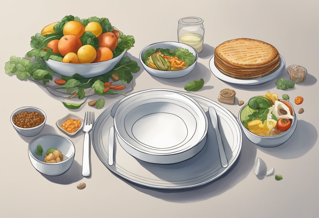 does fasting suppress appetite? An empty plate sits untouched, surrounded by untouched food