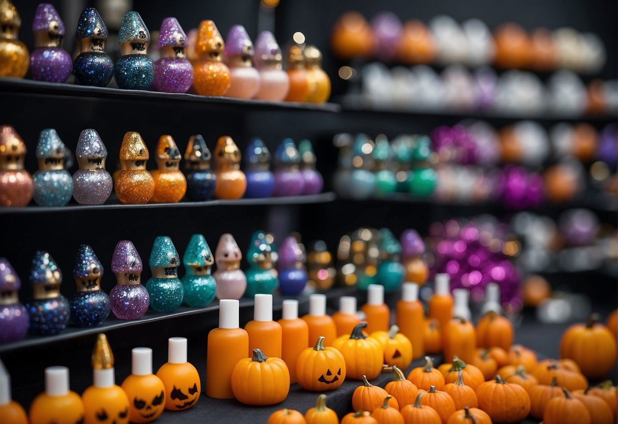 Colorful Halloween-themed nail designs on display, showcasing the importance of nail health for kids