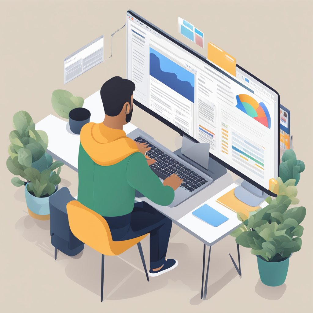 A person sitting at a desk with a laptop open, editing a Wikipedia page with multiple tabs open in the web browser