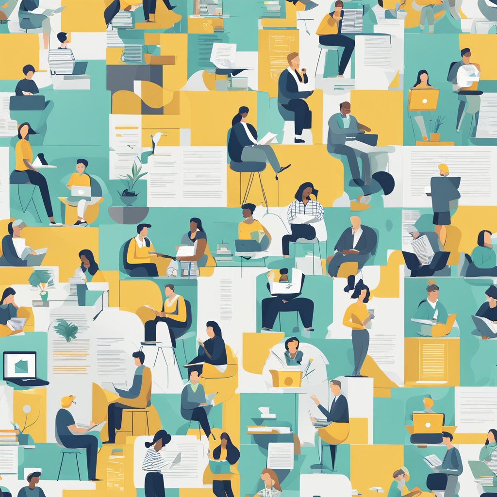 Multiple contributors edit Wikipedia, sharing ideas and resolving conflicts. Best practices guide their collaborative efforts