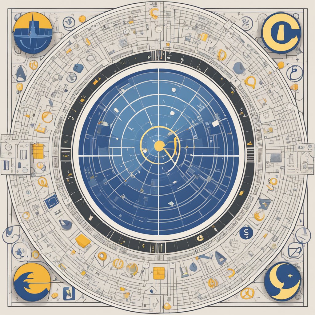 Wikipedia logo surrounded by copyright symbols and text guidelines