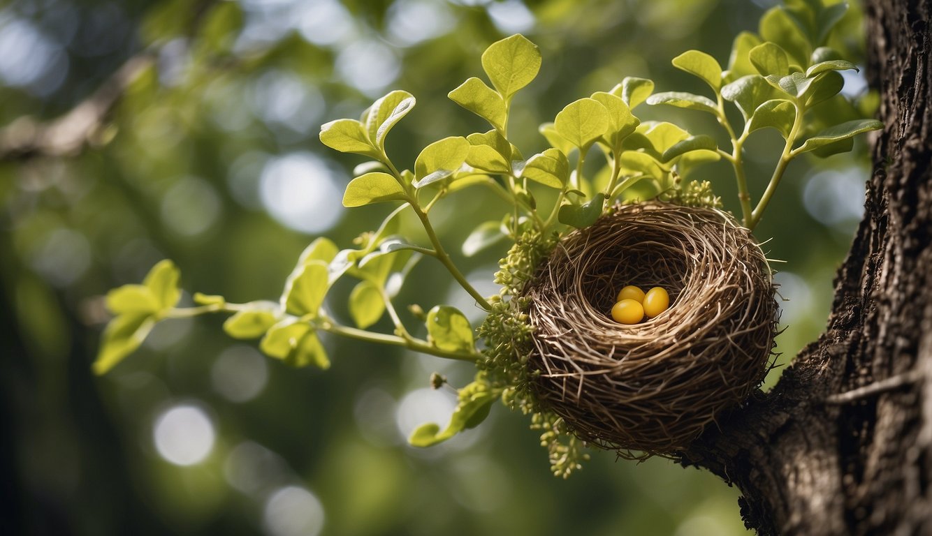 A tiny mustard seed grows into a large tree, birds nest in its branches