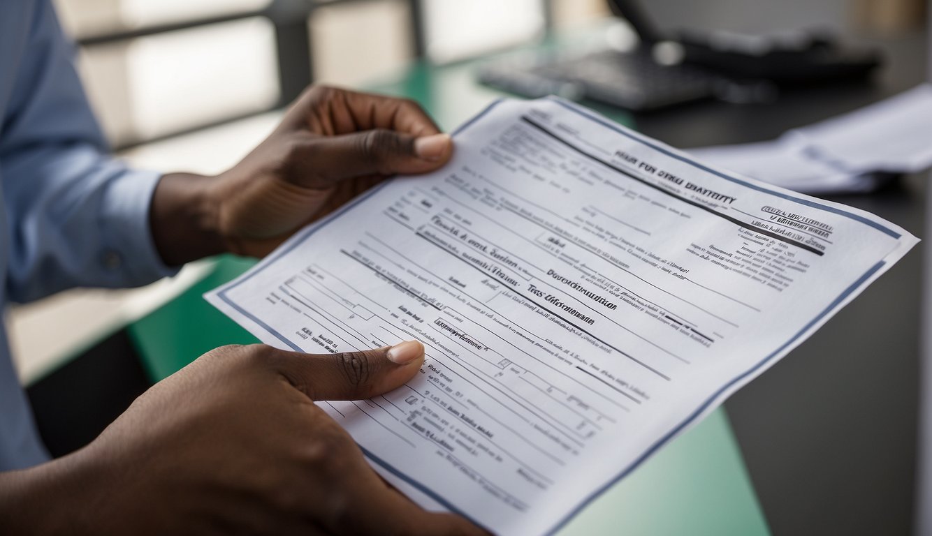 A student's transcript and application form being exchanged between two university offices in Nigeria