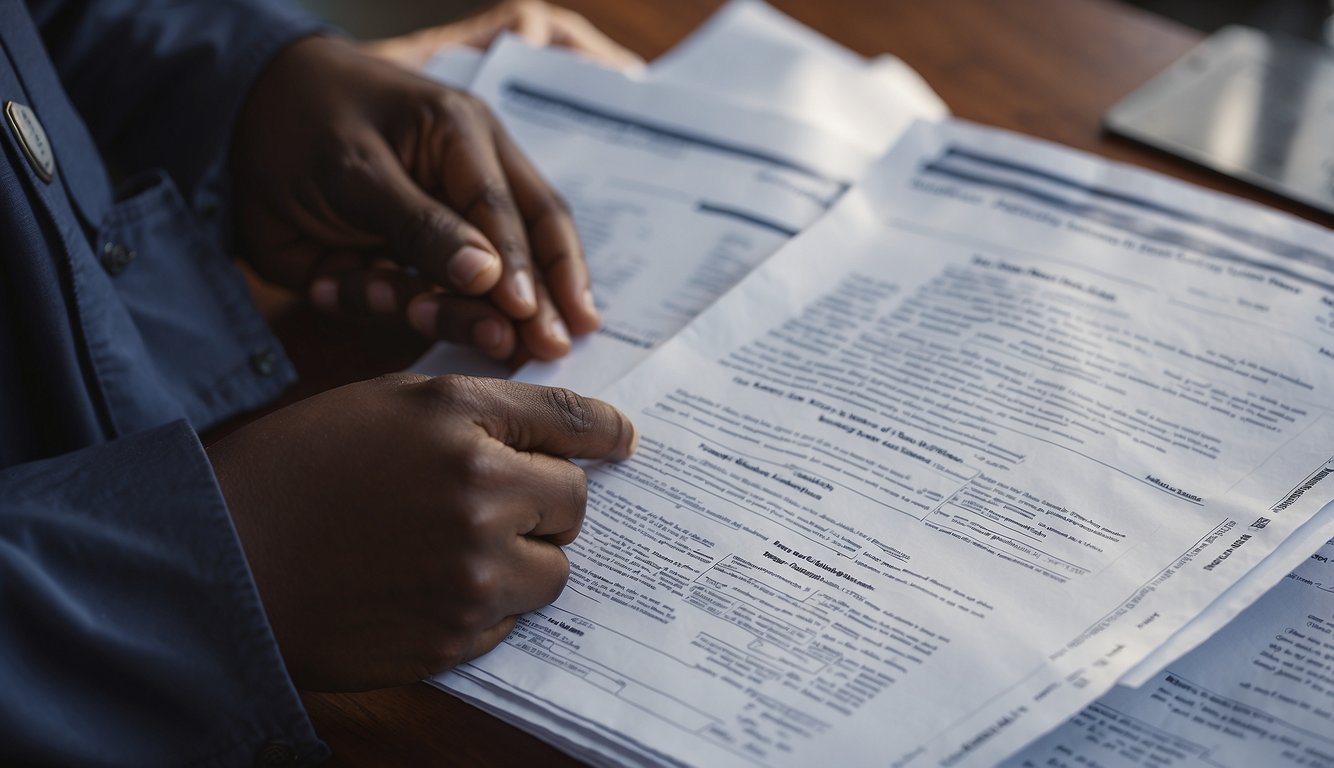 A student's hand holds a document showing transfer guidelines between two Nigerian universities. The document features clear steps and requirements