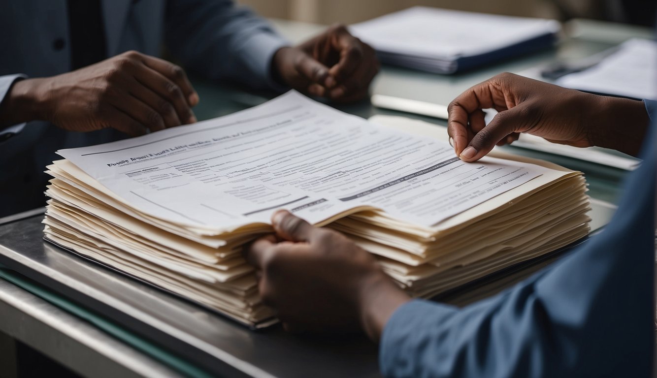 A student's academic records being transferred from one university to another in Nigeria, with legal and administrative paperwork being processed and exchanged