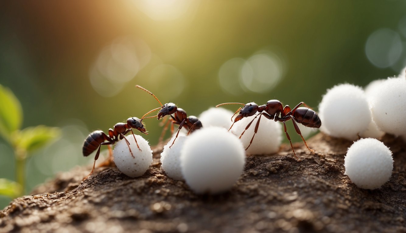 Ants avoid vinegar-soaked cotton balls near food