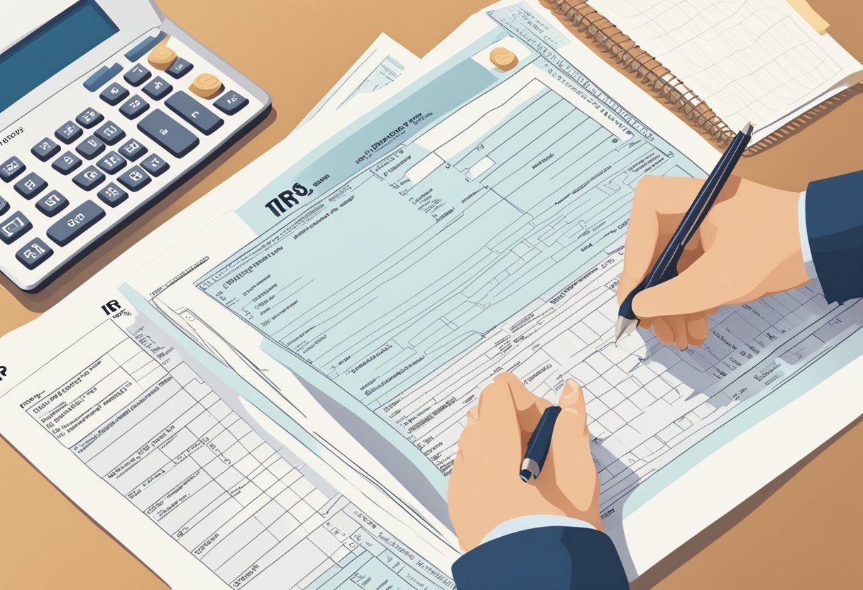 A person fills out the IRS 1040x 2021 form, carefully checking and adjusting the information before filing it