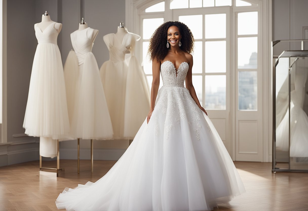 Mel B excitedly reveals Victoria Beckham designing her wedding dress. A sketch of the dress is shown, with Mel B beaming with joy