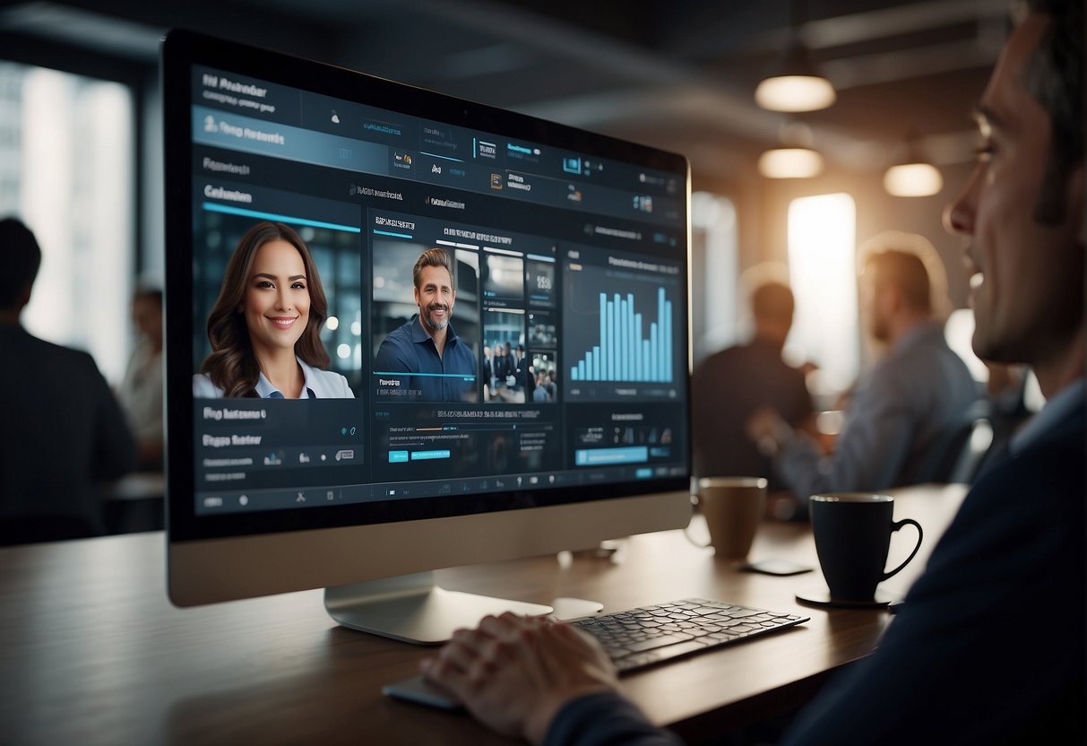 Users and marketers interact with Vidnoz Ai, showing satisfaction and increased productivity