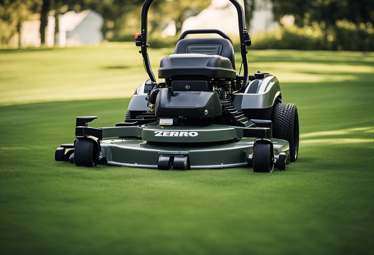 A zero turn mower cutting grass in a smooth, precise motion with no missed spots