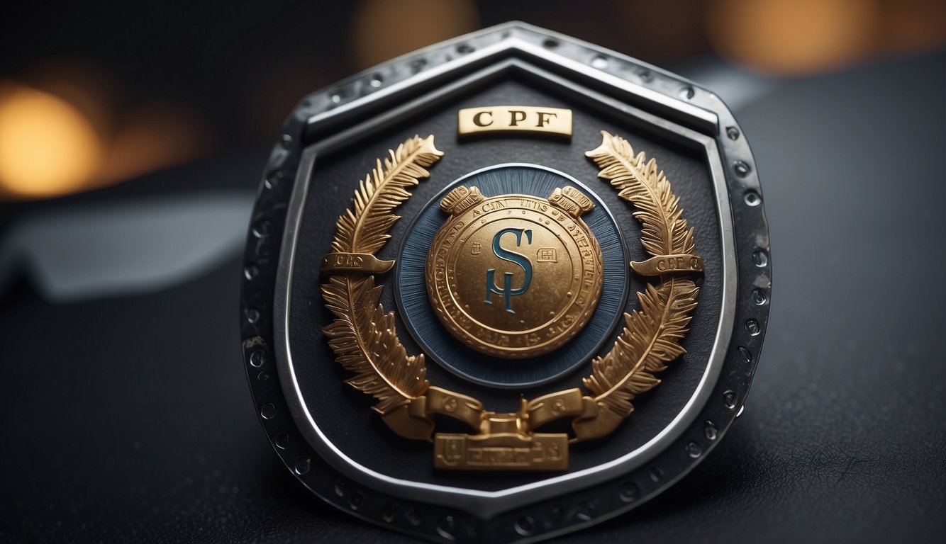 A shield with "SRS" and "CPF" logos, guarding against potential risks