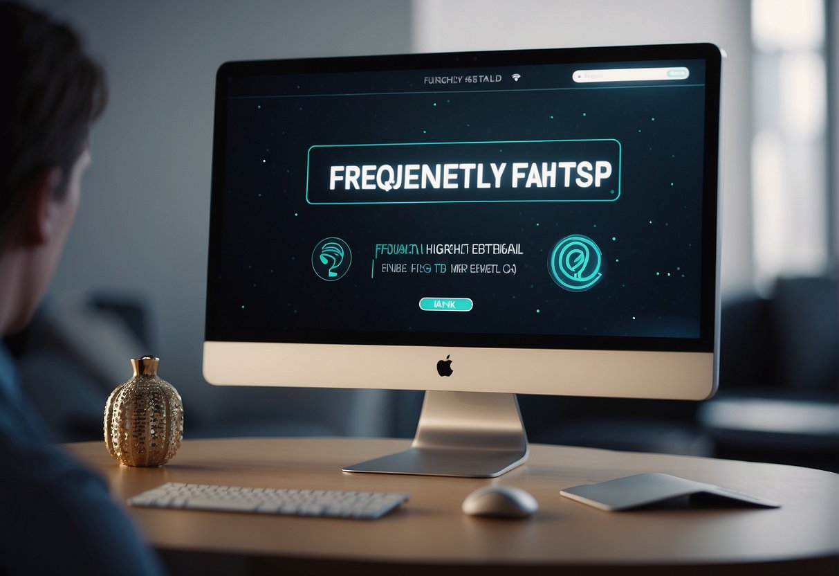 A computer screen displaying "Frequently Asked Questions" with Vizard AI logo