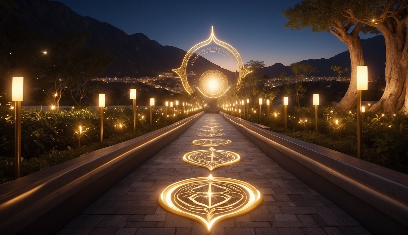 A glowing pathway leads to a golden KrisFlyer logo, surrounded by symbols of various benefits and partnerships, symbolizing conversion and transferring