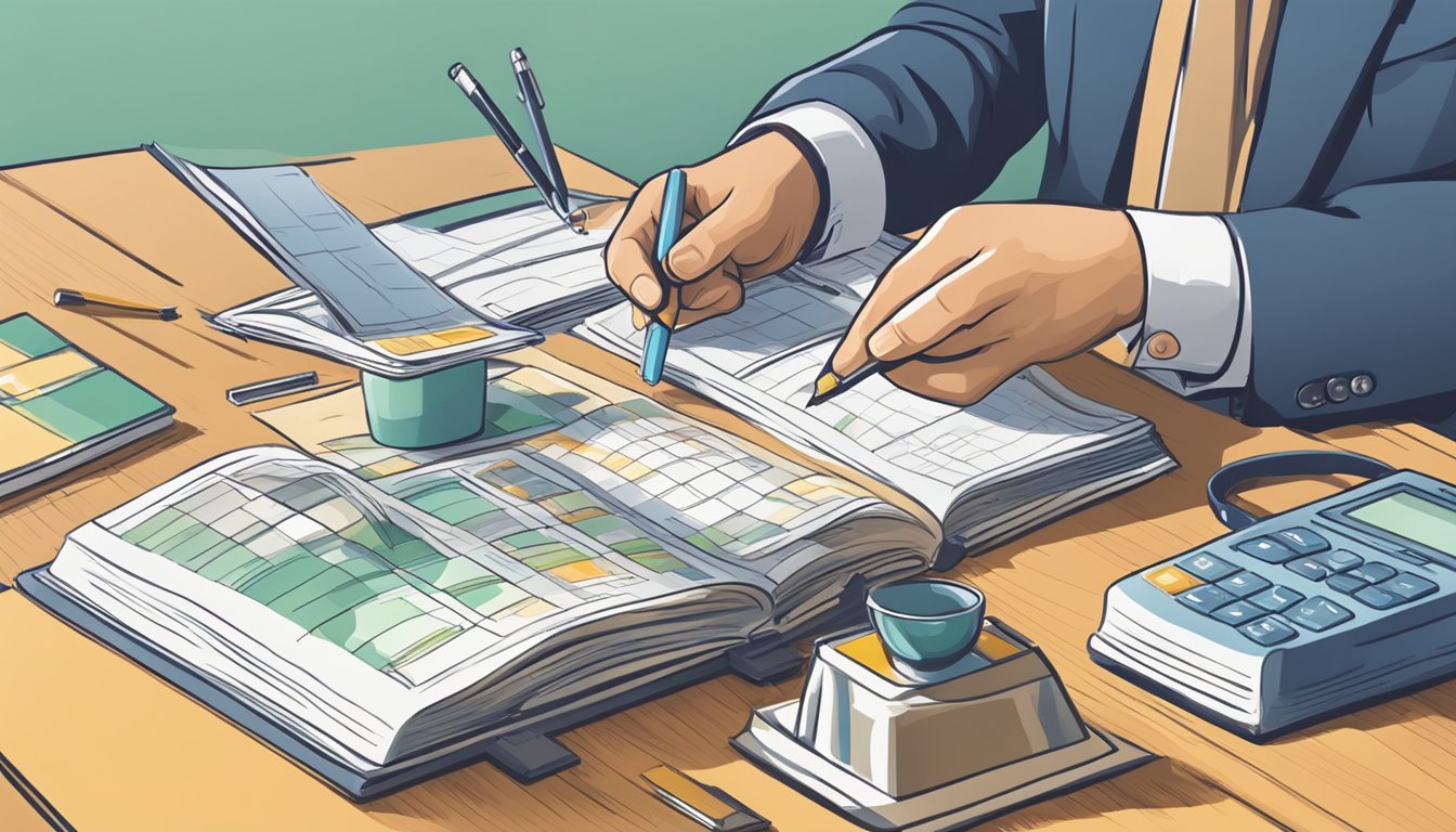 A person carefully selects various investment tools from a guidebook