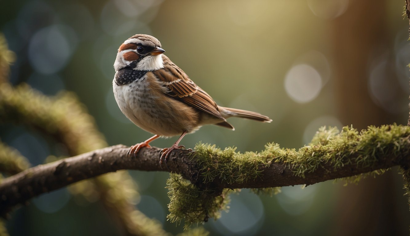 A charming sparrow perches on a branch, surrounded by curious woodland creatures.

The sparrow is the center of attention, captivating the audience with its animated storytelling