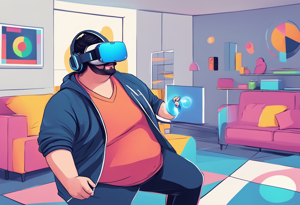 A person playing VR Beat Saber, losing weight while having fun
