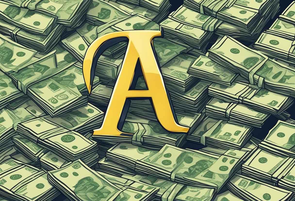 A pile of money shrinking under a tax symbol
