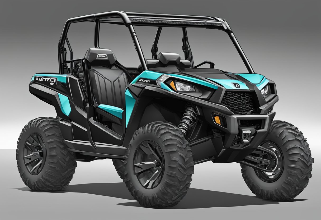 A UTV with custom cosmetic and functional upgrades, such as lifted suspension, off-road tires, and a sleek paint job, ready for maximum performance