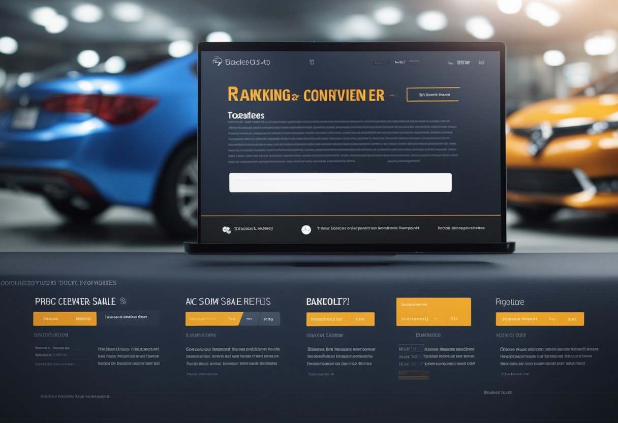 An auto dealer's website ranking high on search results, with traffic increasing and leads converting into sales