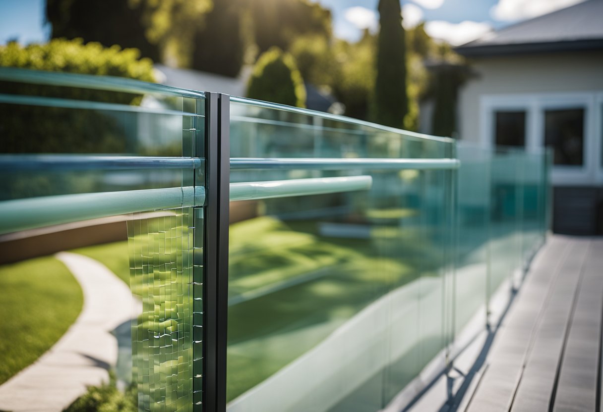 A person customizing and adding features to glass pool fencing installation in New Zealand