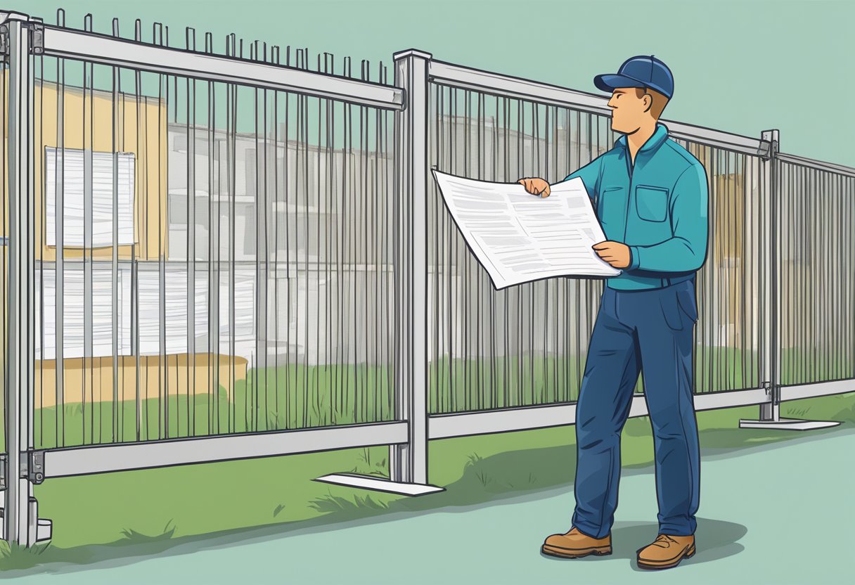 A person choosing a fencing contractor from a list of options