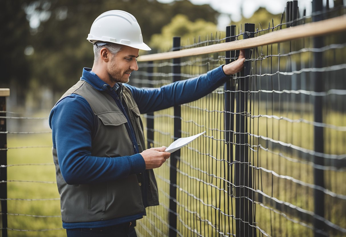 A homeowner carefully reviews fence builder options in NZ, weighing pros and cons, and making the final decision