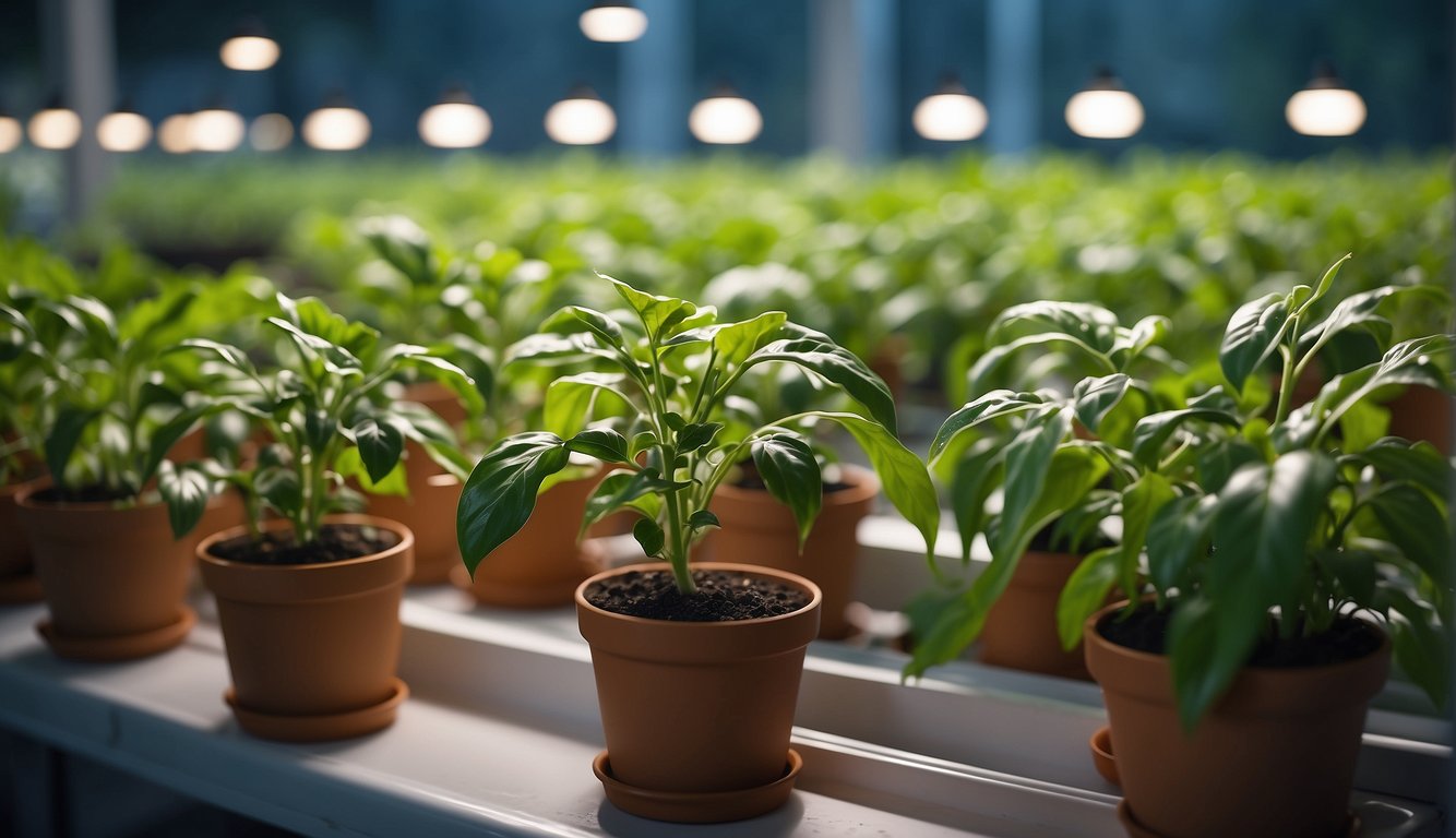 Pepper plants thrive in a well-lit indoor setting. Regular watering and pruning ensure a bountiful harvest year-round