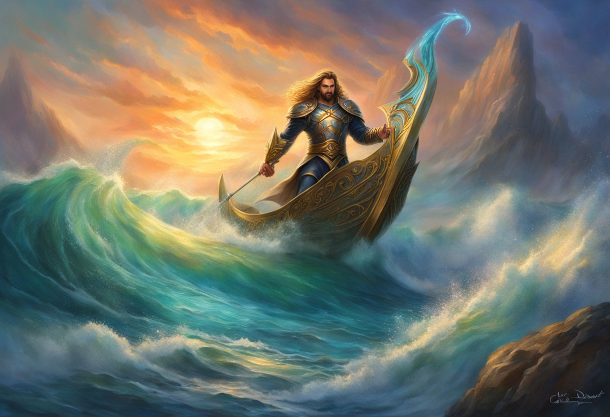 Ocean Master emerges from the depths, commanding the sea with powerful waves and a fierce presence, signaling his triumphant return to the boating world