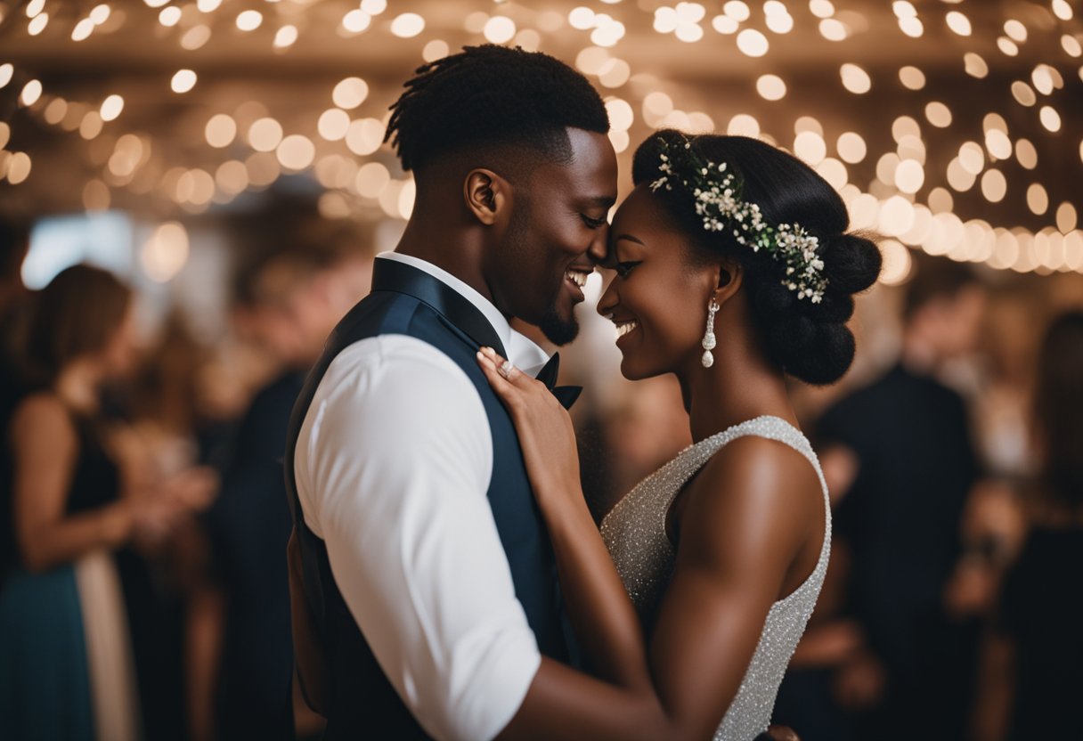 An interracial couple's first dance, surrounded by top playlists and recommendations