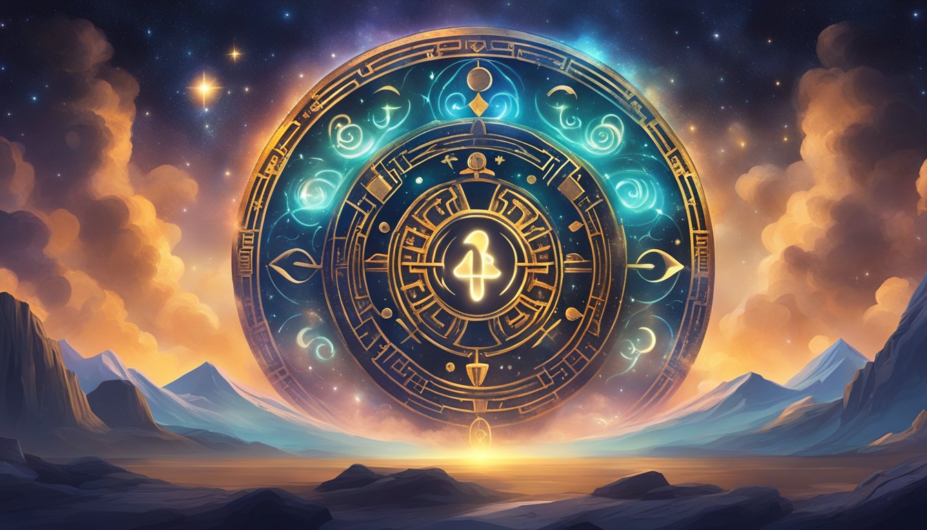 A glowing 131 symbol hovers above a mystical backdrop, surrounded by cosmic energy and ancient symbols
