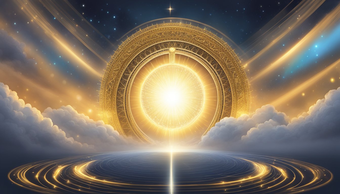 A glowing halo of light surrounds the numbers 4747, emanating a sense of spiritual significance and divine presence