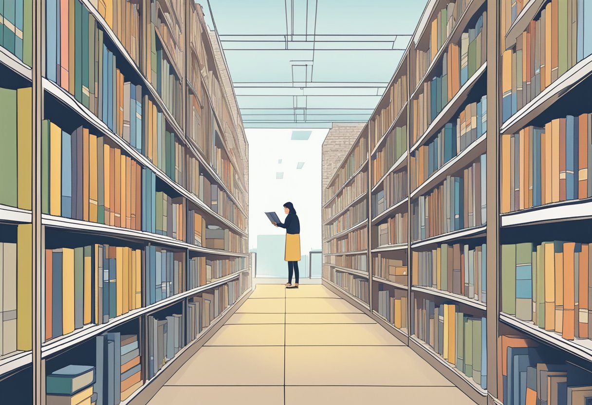 An AI algorithm scans a library of books, generating personalized reader experiences based on individual preferences and behavior