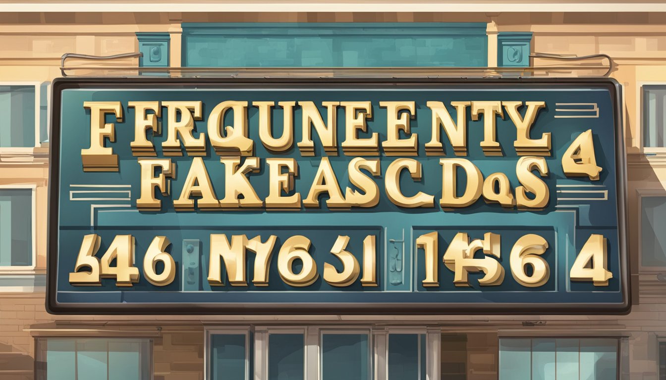 A large sign with "Frequently Asked Questions 6464 Significado" displayed prominently