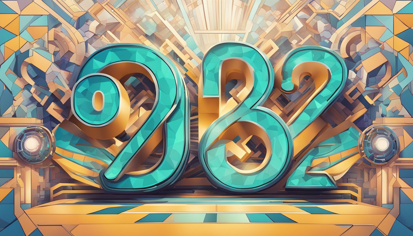 A glowing, futuristic sign with "9292" in bold letters, surrounded by abstract shapes and patterns, evoking a sense of mystery and significance