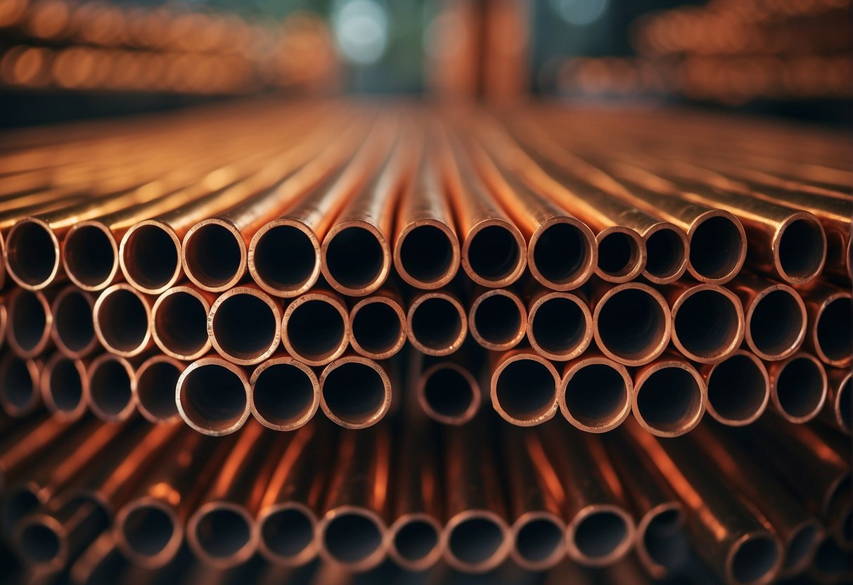 Copper and PVC pipes arranged side by side, meeting regulatory and code compliance standards