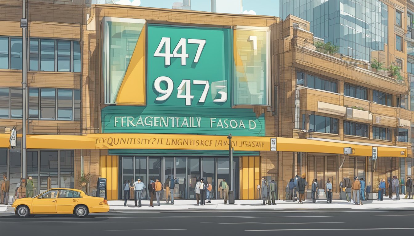 A large sign with "Frequently Asked Questions 447 Significado" displayed prominently