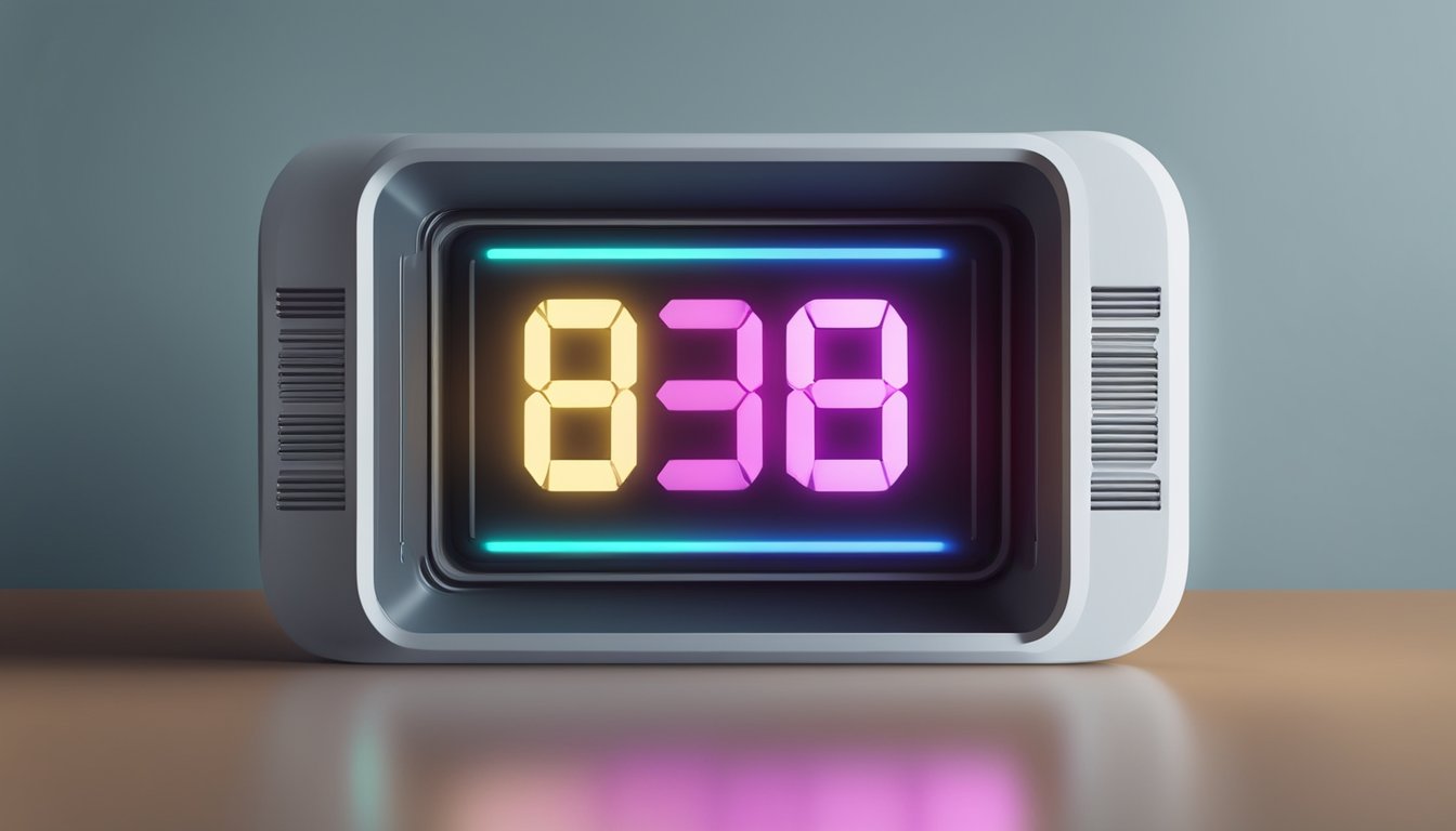 A glowing digital display of the number 9090 with a sense of importance and practical application