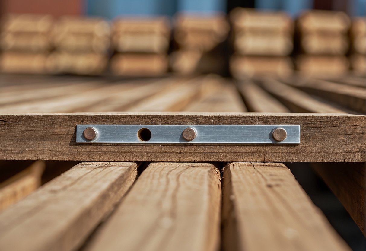 A joist and a stud stand side by side, showcasing the difference in size and shape. The joist is longer and horizontal, while the stud is shorter and vertical