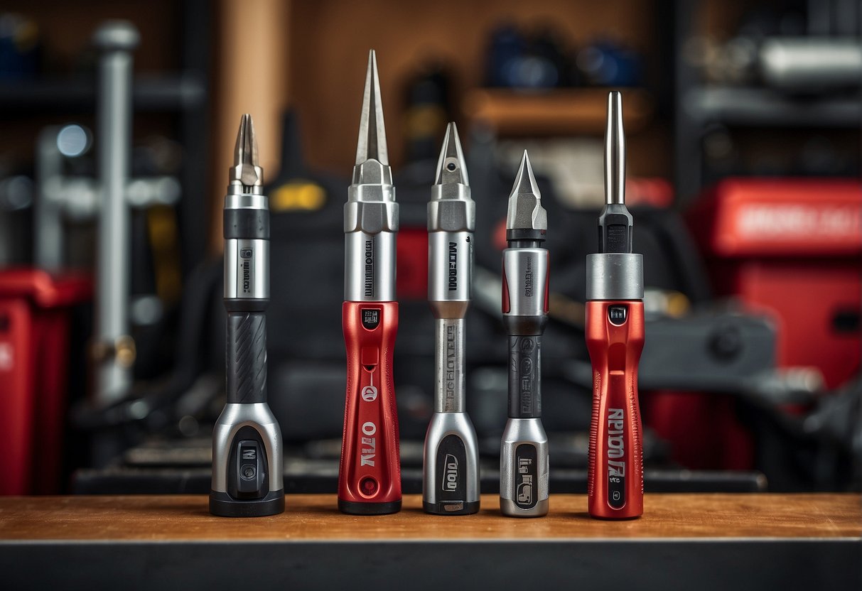 Matco and Mac tools displayed side by side, showcasing their quality and durability. Each tool is meticulously crafted and exudes strength and reliability