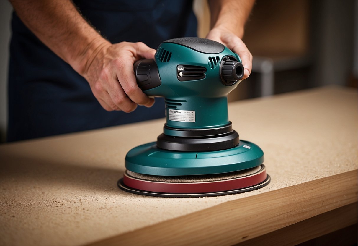 The detail sander smoothly sands a small, intricate surface, while the orbital sander efficiently covers a larger, flat area with its circular motion