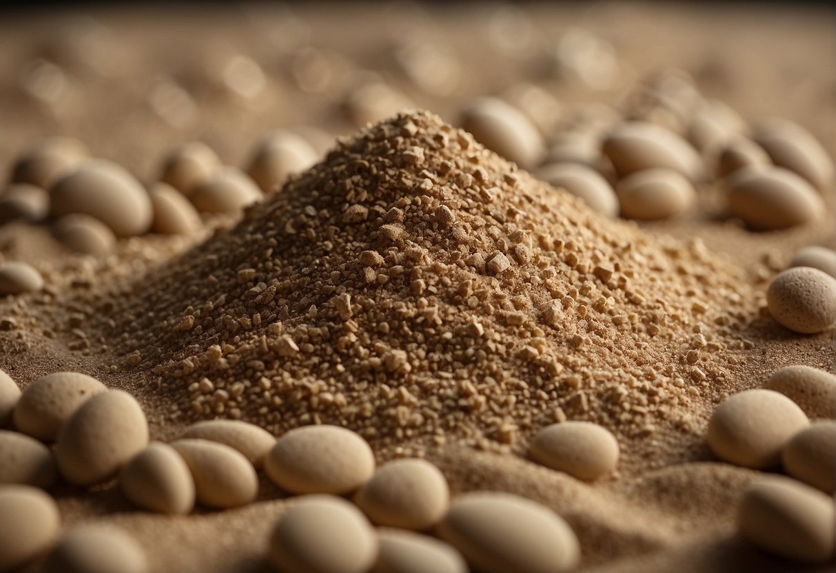 A pile of easy sand 20 and 45 sit side by side. The texture of each is visible, with 20 appearing finer and smoother, while 45 is coarser and more granular