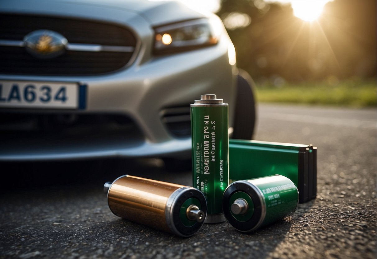 A car with a dead battery sits next to one with an Interstate battery, highlighting the reliability and longevity of the product